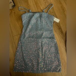 Sparkling Kids Dress in Blue and Pink